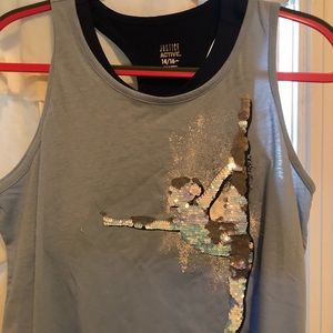 2 in 1 dancer reversible sequin tank top